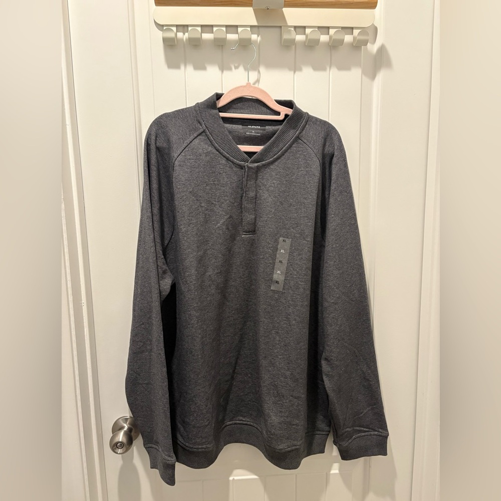 Alfani Charcoal Henley Sweatshirt